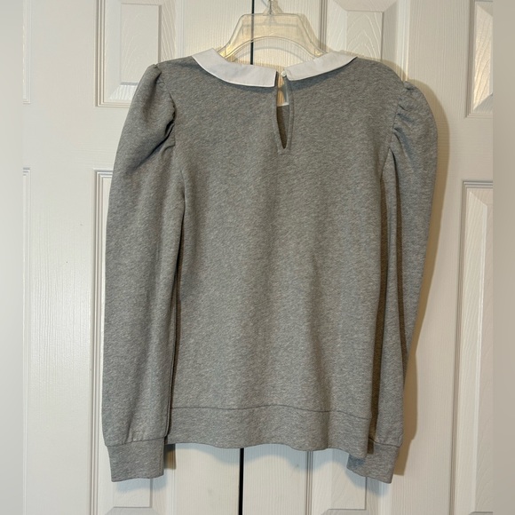 Loft Collared Sweatshirt Gray 100% Cotton NWT Size Small Terry - Picture 7 of 11
